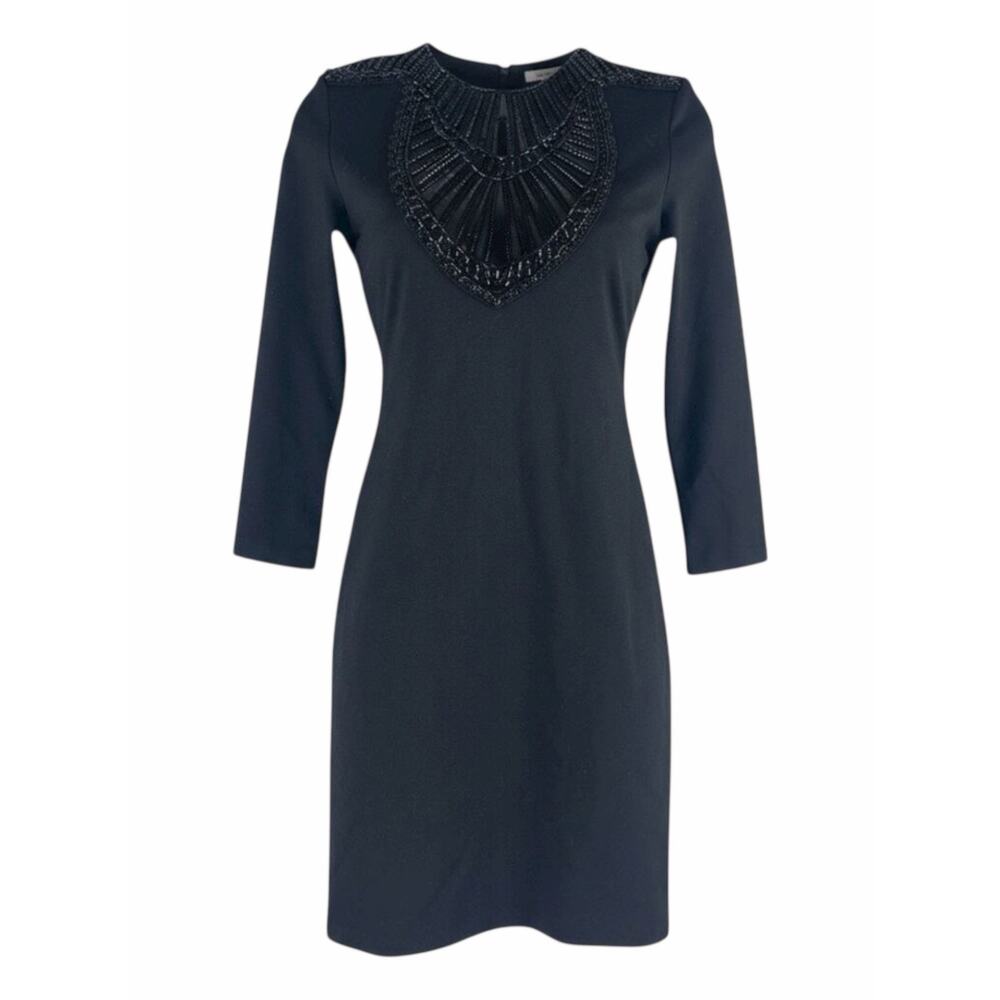 Armani Exchange 3/4 Sleeve Embellished Fitted Mini Dress Black Size XS